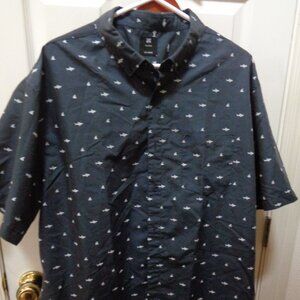 Visive Men's Navy Blue Button Up Shirt Sharks 2XL